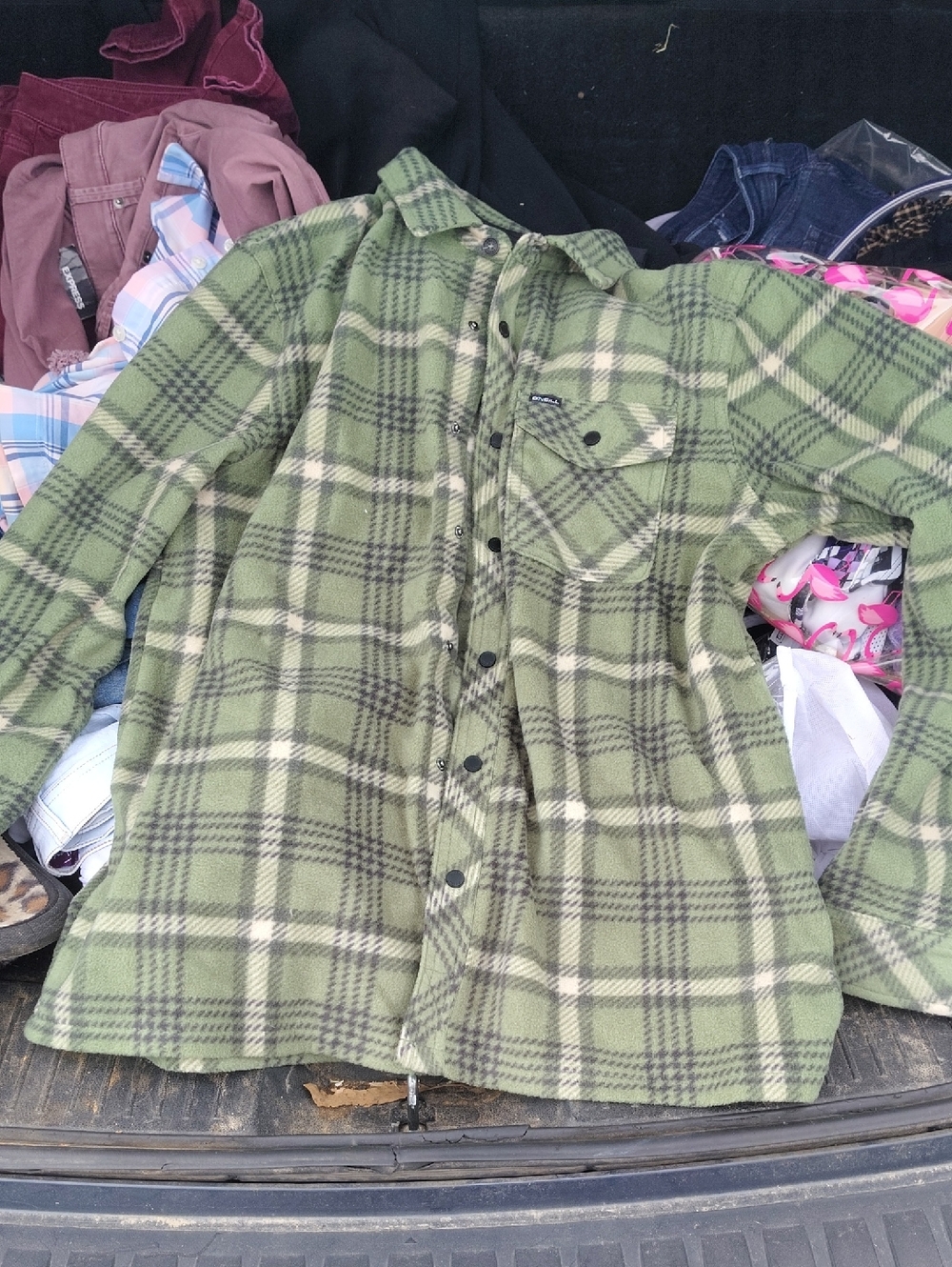 O'Neill Green Plaid Button-Down Mens Shirt